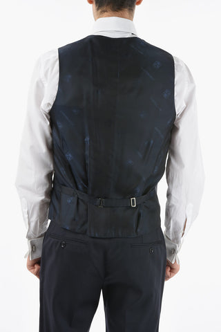 Abito tre Pezzi con Gilet CERM.ACADEMY Motivo Argyle in Lana Vergine Revers a Lancia