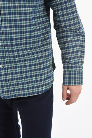 Camicia a Quadri Plaid Button-Down con Taschino