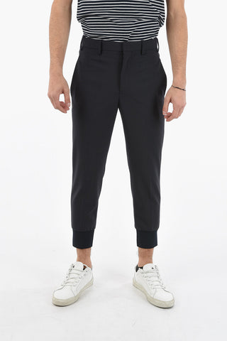 Low Waist Slim Fit Pants with Ankle Cuff