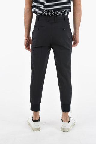 Low Waist Slim Fit Pants with Ankle Cuff