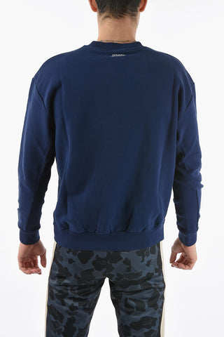 Front Printed TEMPERA CROSS Crew-neck Sweatshirt