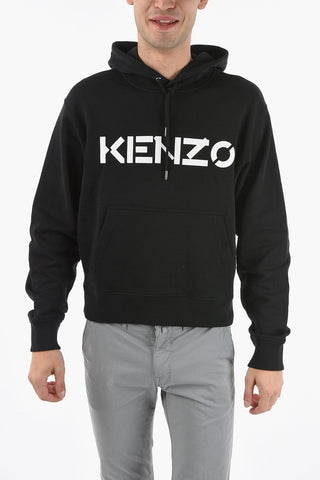 Logo Printed Solid Color Hoodie