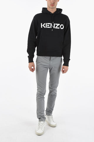 Logo Printed Solid Color Hoodie
