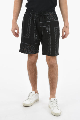 Abstract Printed Cotton Sweatshorts