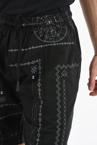 Abstract Printed Cotton Sweatshorts