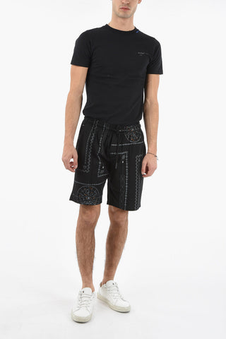 Abstract Printed Cotton Sweatshorts