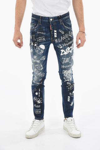 Stonewashed GRAFFITI SKATER Jeans 15cm