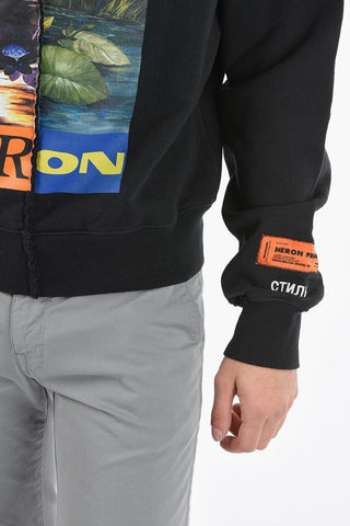 Crew Neck SPLIT HERONS Front Printed Sweatshirt