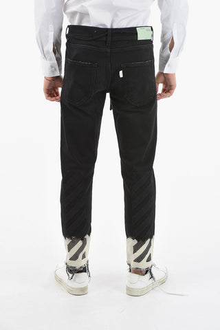 Stretch Denim Jeans with Rope Belt 17cm