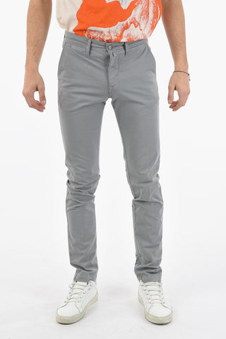 PENN-RICH Slim Fit Chino Pants with Visible Stitching