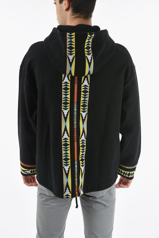 Felpa TAPE in Cotone con Dettagli in Maglia