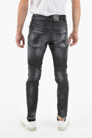 Straight-leg SKATER Delavé Denims with Distressed Effect 16cm