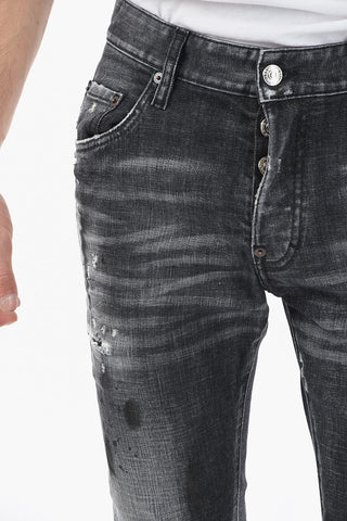 Straight-leg SKATER Delavé Denims with Distressed Effect 16cm