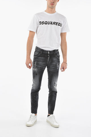 Straight-leg SKATER Delavé Denims with Distressed Effect 16cm