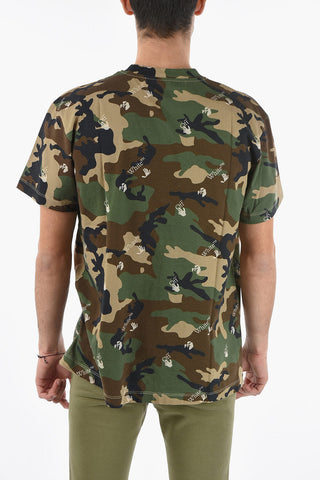 Crew Neck Camouflage Cotton T-Shirt
