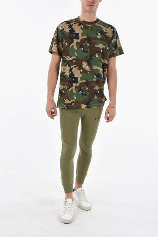 Crew Neck Camouflage Cotton T-Shirt