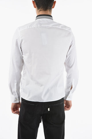 Striped Collar Slim Fit Shirt with Breast Pocket