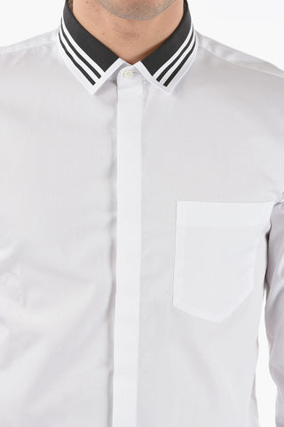 Striped Collar Slim Fit Shirt with Breast Pocket