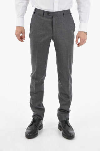 Wool ACADEMY Trousers with Scalloped Hem