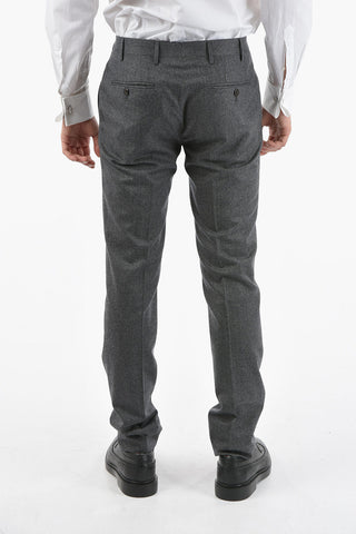 Wool ACADEMY Trousers with Scalloped Hem