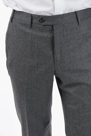 Wool ACADEMY Trousers with Scalloped Hem