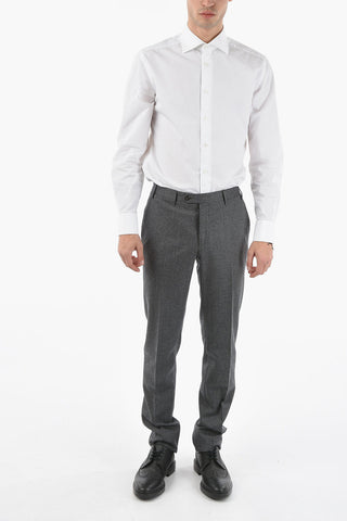 Wool ACADEMY Trousers with Scalloped Hem