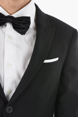 twill side vents peak lapel 2-button suit