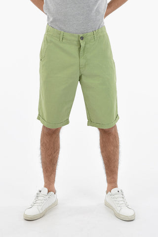 Shorts In Twill a 4 Tasche ad Orlo con Risvolto