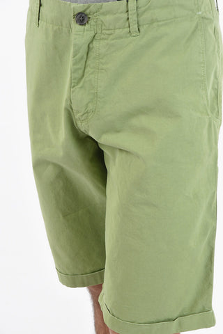 Shorts In Twill a 4 Tasche ad Orlo con Risvolto
