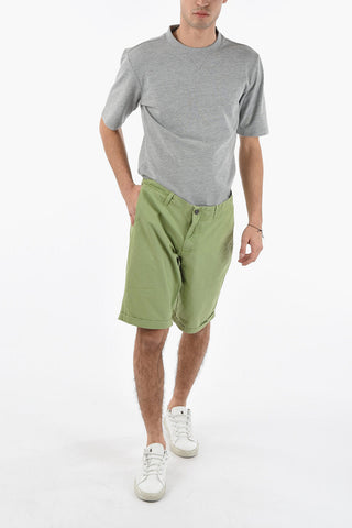 Shorts In Twill a 4 Tasche ad Orlo con Risvolto