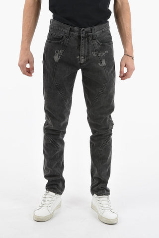 Tarnsverse StitchingHAND OFF Skinny Fit Denims 17cm