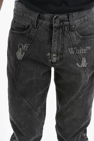 Tarnsverse StitchingHAND OFF Skinny Fit Denims 17cm