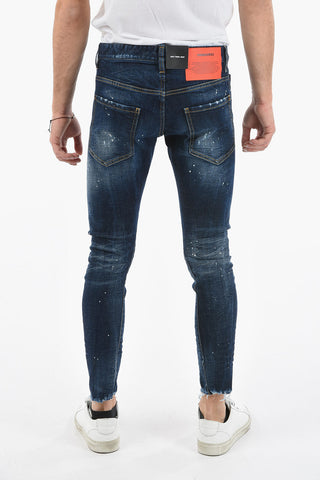 Distressed Effect SEXY TWIST Denims with Logo patch 14,5cm