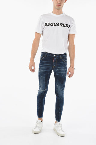 Distressed Effect SEXY TWIST Denims with Logo patch 14,5cm
