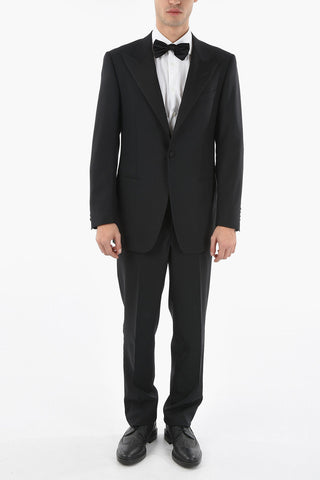virgin wool peak lapel CERIM.MANTUA 1-button suit