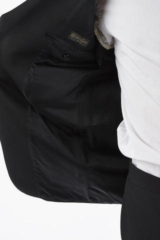 virgin wool peak lapel CERIM.MANTUA 1-button suit