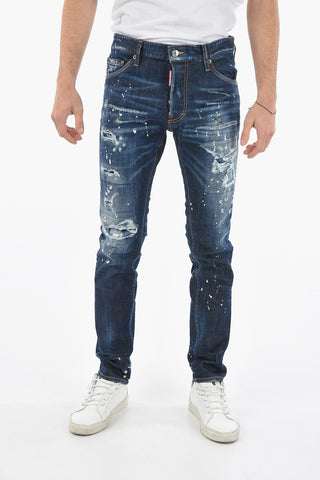 Jeans COOL GUY Distressed con Motivo Schizzi di Vernice 15cm