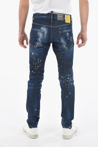 Jeans COOL GUY Distressed con Motivo Schizzi di Vernice 15cm