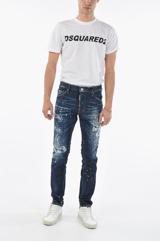 Jeans COOL GUY Distressed con Motivo Schizzi di Vernice 15cm