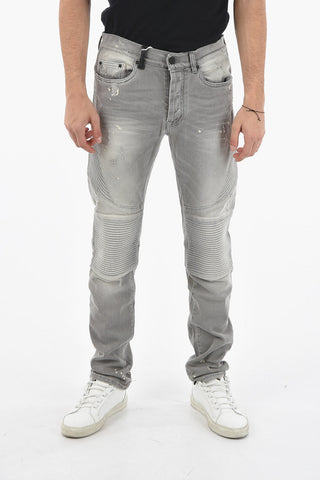 Stretch Cotton Slim Fit Biker Denims 17cm