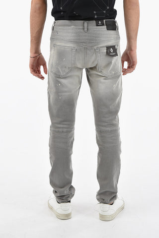 Stretch Cotton Slim Fit Biker Denims 17cm