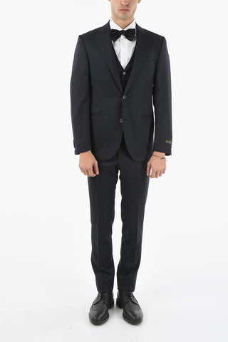 virgin wool CERIM. ACADEMY no hem 3 piece waistcoat suit