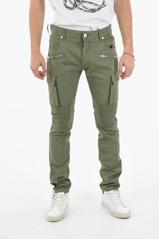 Biker Detail Cotton Cargo Pants