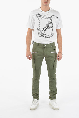 Biker Detail Cotton Cargo Pants