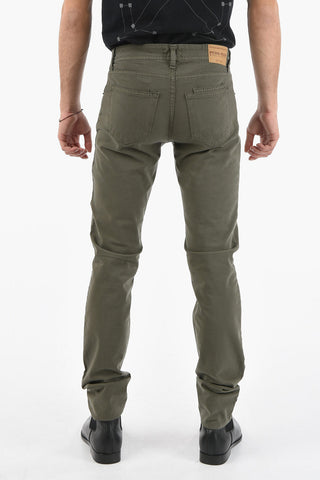 PENN-RICH Stretch Cotton 5 Pockets Pants with Visible Stitching