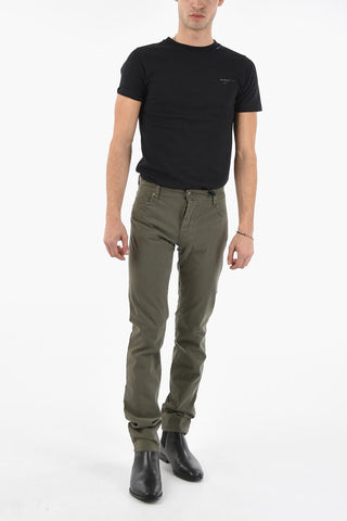 PENN-RICH Stretch Cotton 5 Pockets Pants with Visible Stitching
