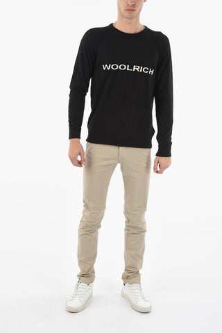 Contrasting Embroidered Logo Crew-Neck Sweater