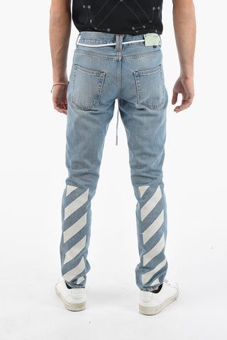 17 cm Jeans Slim Fit Stampati Medium Wash