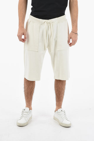 Shorts in Felpa a 3 Tasche con Elastico in Vita