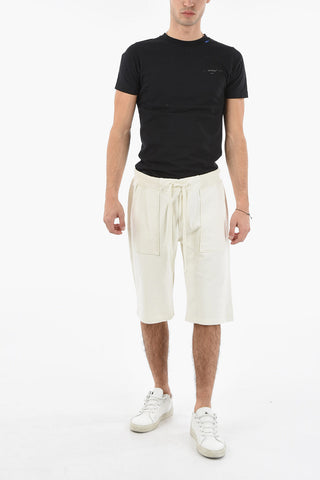 Shorts in Felpa a 3 Tasche con Elastico in Vita